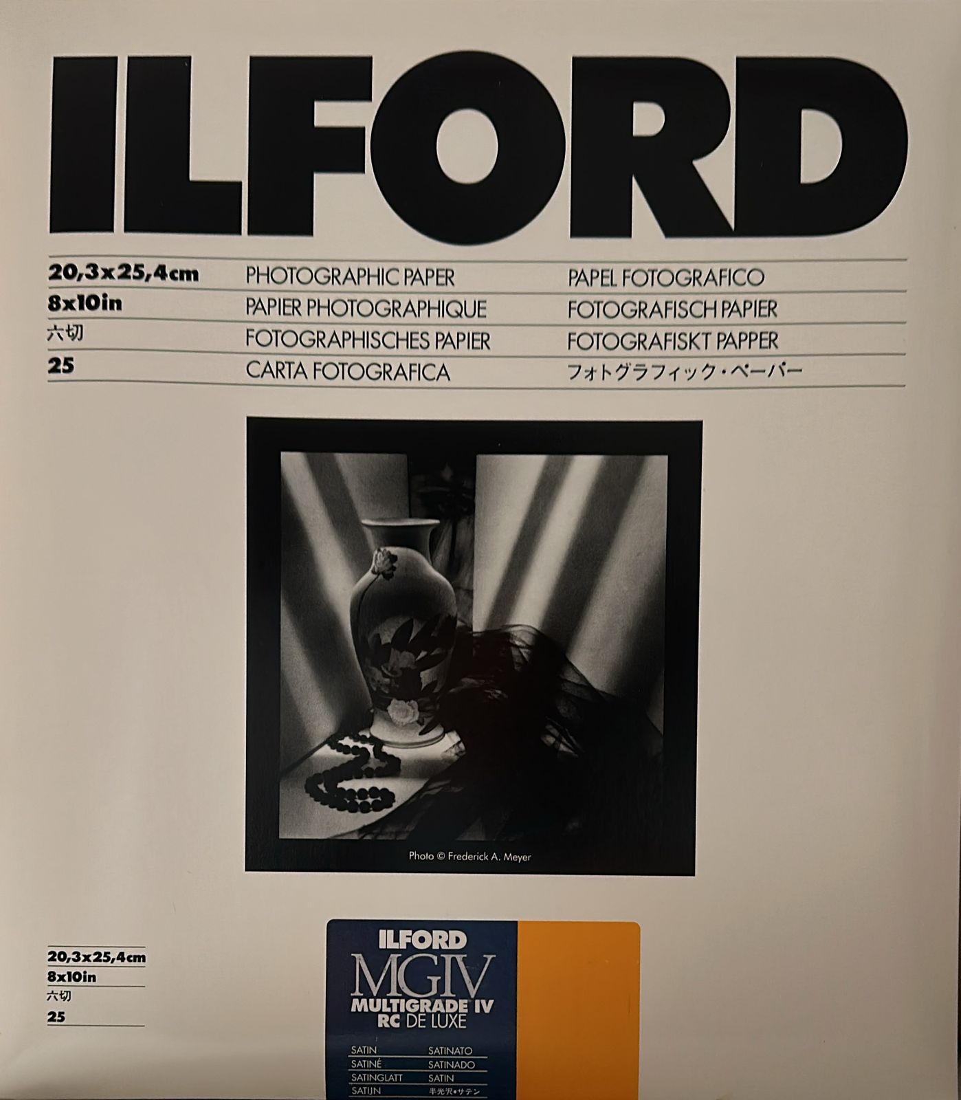 Papel Ilford 8X10 Multigrado Perla 25 Hojas